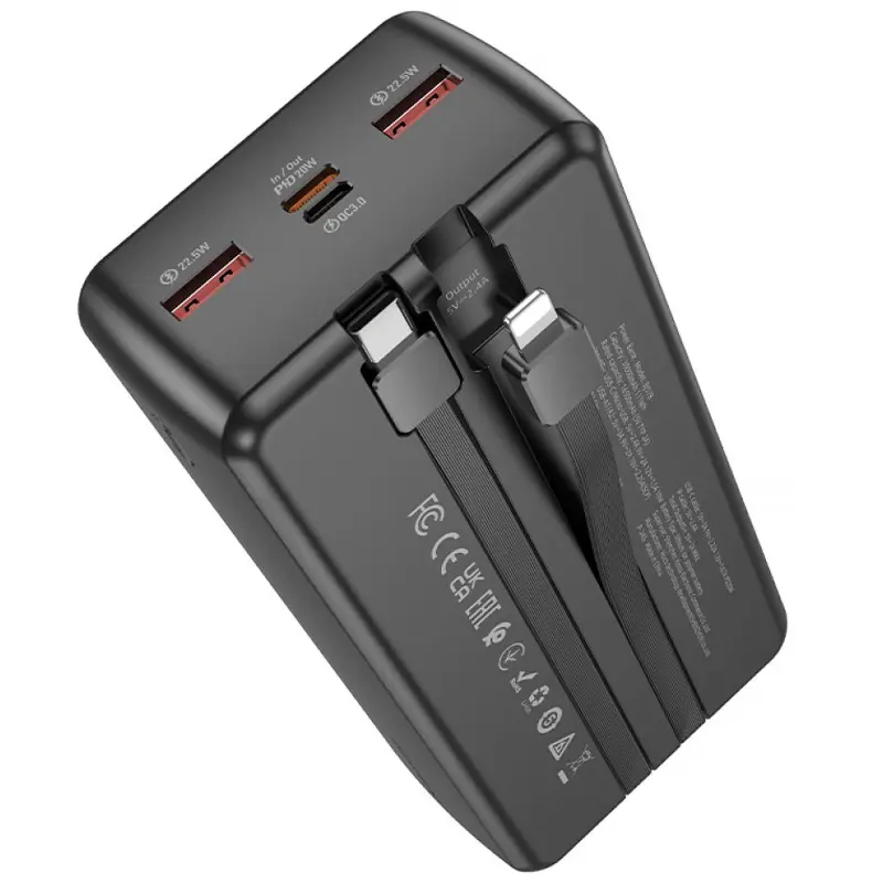 Портативний ЗП Power Bank Borofone BJ57B Graceful 22.5W+PD20W with cable 30000 mAh, Black 2, купити оптом з доставкою