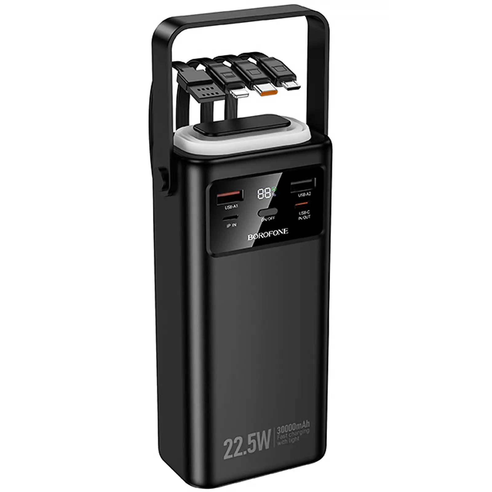Портативний ЗП Power Bank Borofone BJ65 High 22.5W+PD20W with cable 30000 mAh, Black 1, купити оптом з доставкою