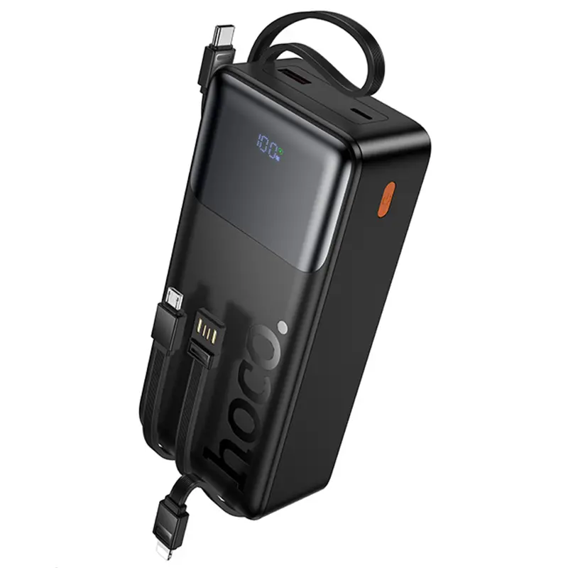 Портативное ЗУ Power Bank Hoco J156B Founder 22.5W+PD20W with four cables 30000 mAh, Black, купить оптом с доставкой