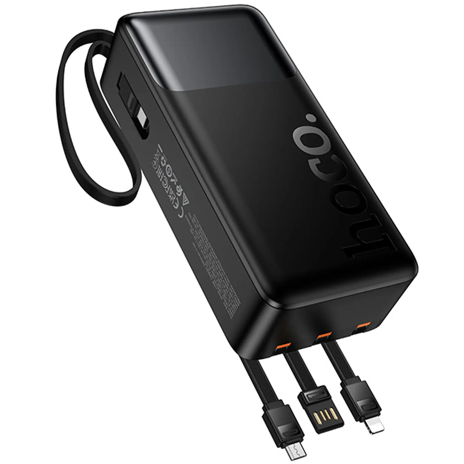 Портативное ЗУ Power Bank Hoco J156B Founder 22.5W+PD20W with four cables 30000 mAh, Black 3, купить оптом с доставкой