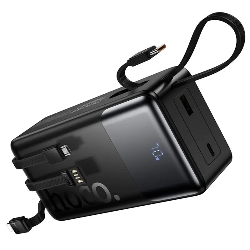 Портативное ЗУ Power Bank Hoco J156B Founder 22.5W+PD20W with four cables 30000 mAh, Black 5, купить оптом с доставкой