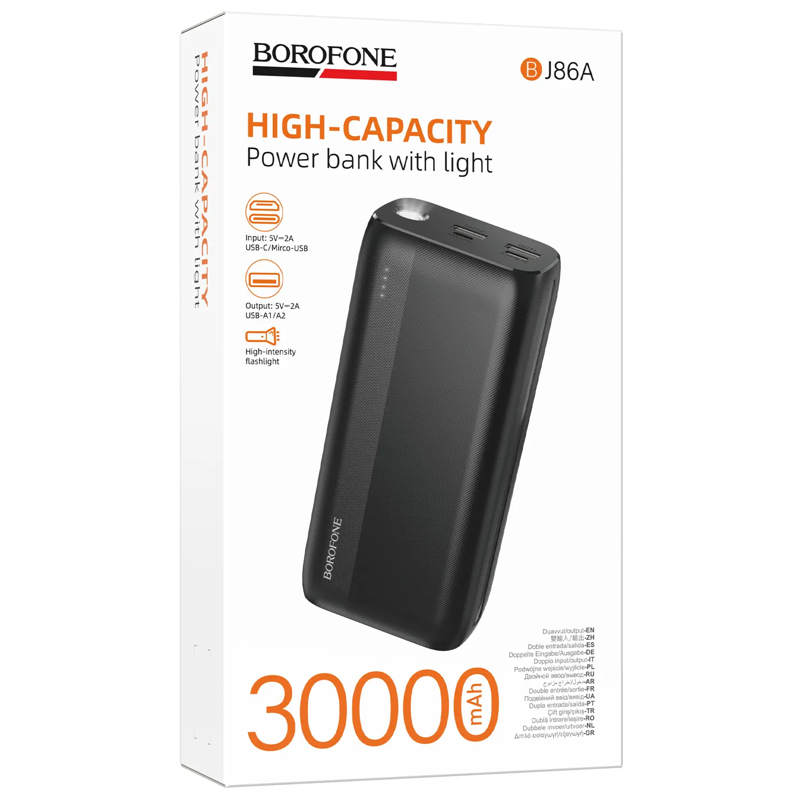 Портативное ЗУ Power Bank Borofone BJ86A Victoria 30000 mAh, Black 1, купить оптом с доставкой