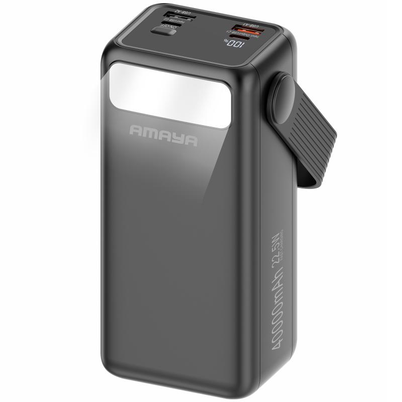 Портативний ЗП Power Bank Amaya APB-40 22.5W flashlight with cable 40000 mAh на малюнкі №1