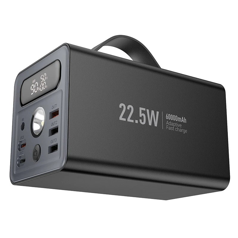 Портативний ЗП Power Bank Hoco J138 22.5W+PD20W+DC12V 60000 mAh, Black 1, купити оптом з доставкою
