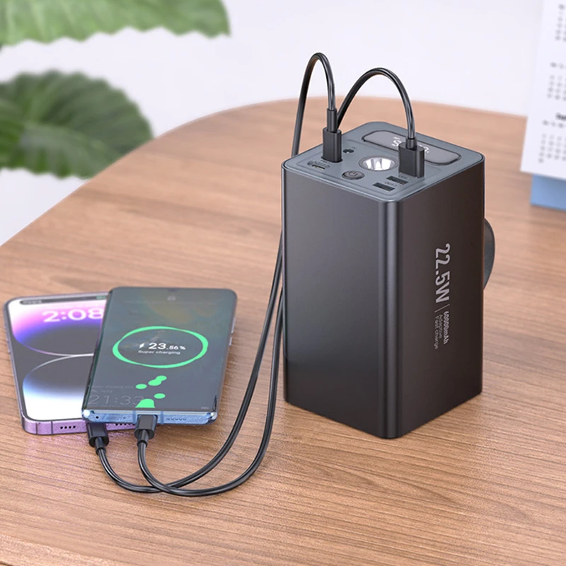 Портативний ЗП Power Bank Hoco J138 22.5W+PD20W+DC12V 60000 mAh, Black 6, купити оптом з доставкою