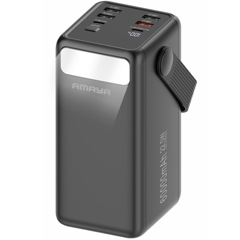 Портативний ЗП Power Bank Amaya APB-60 22.5W flashlight with cable 60000 mAh на малюнкі №1