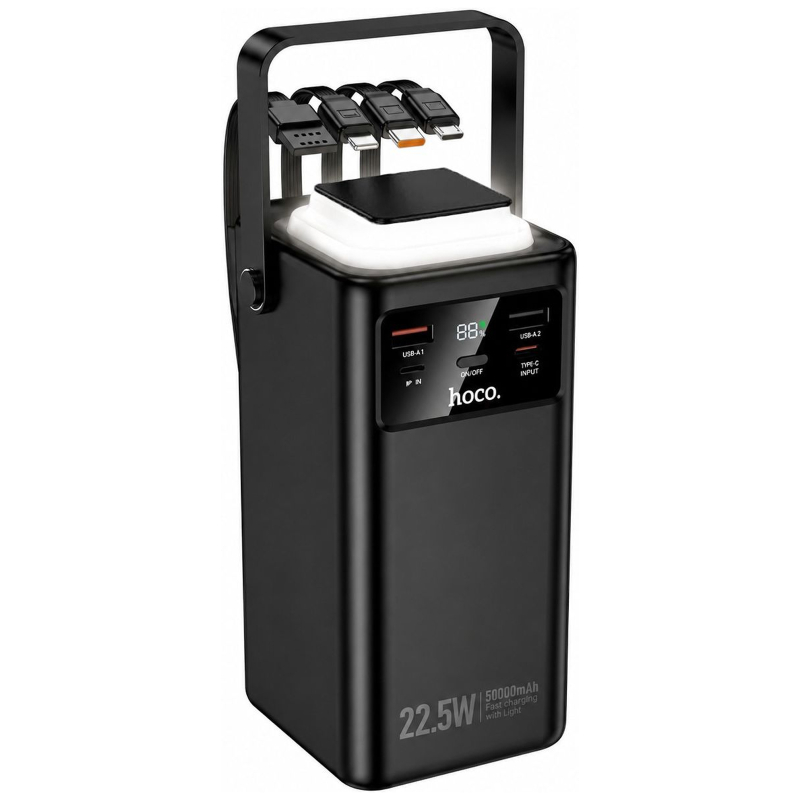 Портативное ЗУ Power Bank Hoco EJ65A High 22.5W+PD20W with cable 50000 mAh на картинке №1