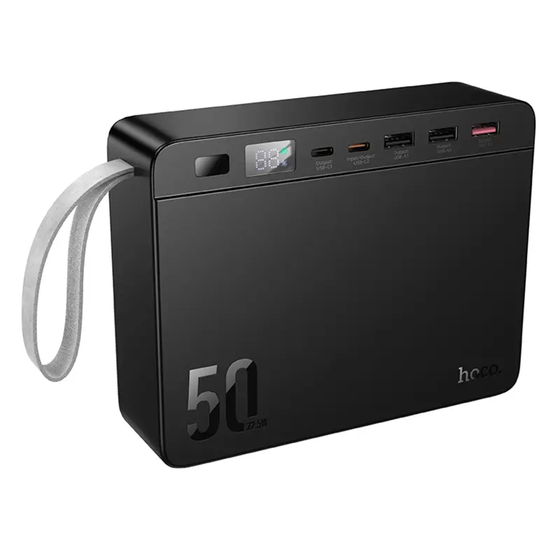 Портативное ЗУ Power Bank Hoco J166 Carretera 22.5W+PD20W+lighting 50000 mAh, Black, купить оптом с доставкой
