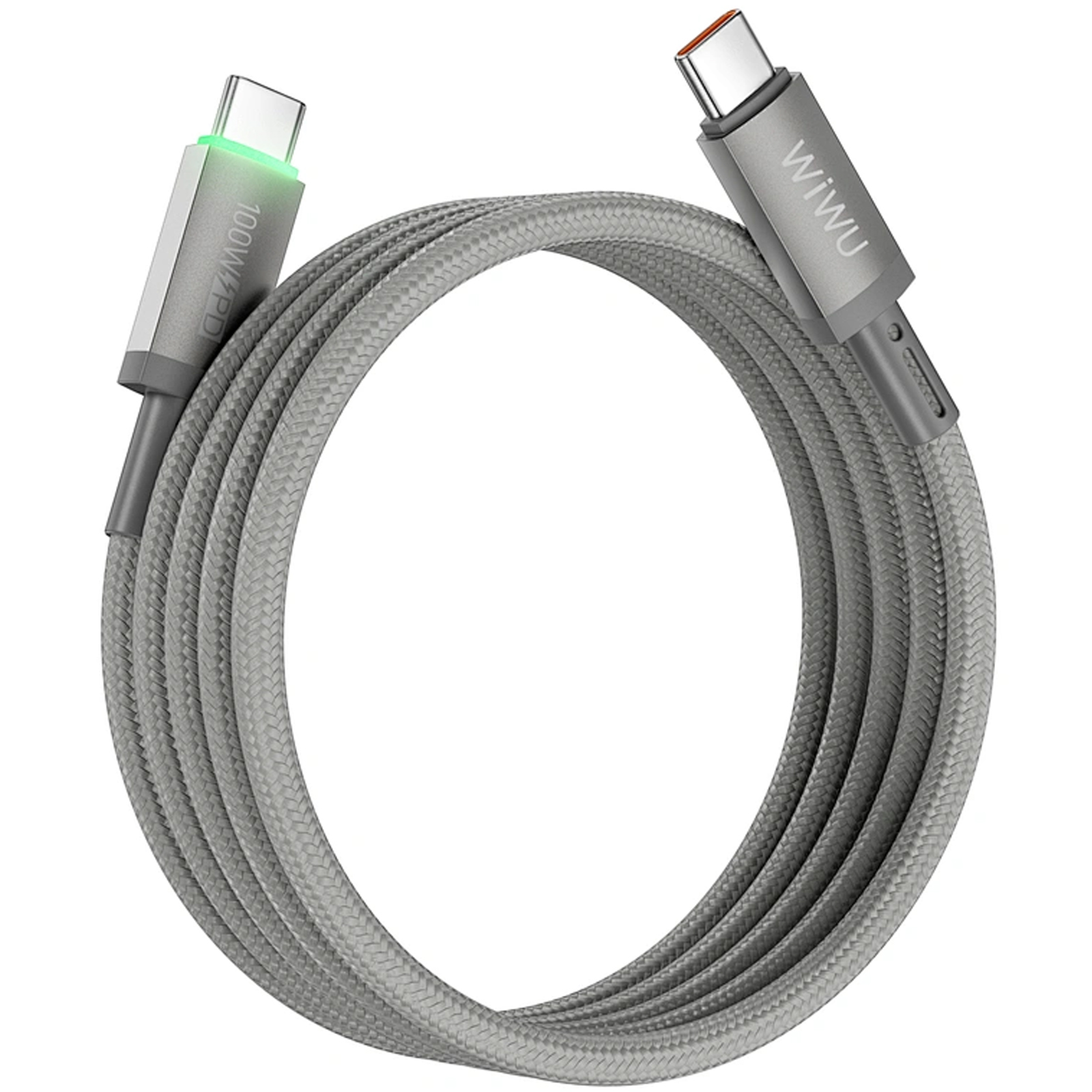 Дата кабель WIWU C084 Maglink Type-C to Type-C 100W (1m), Grey 2, купить оптом с доставкой