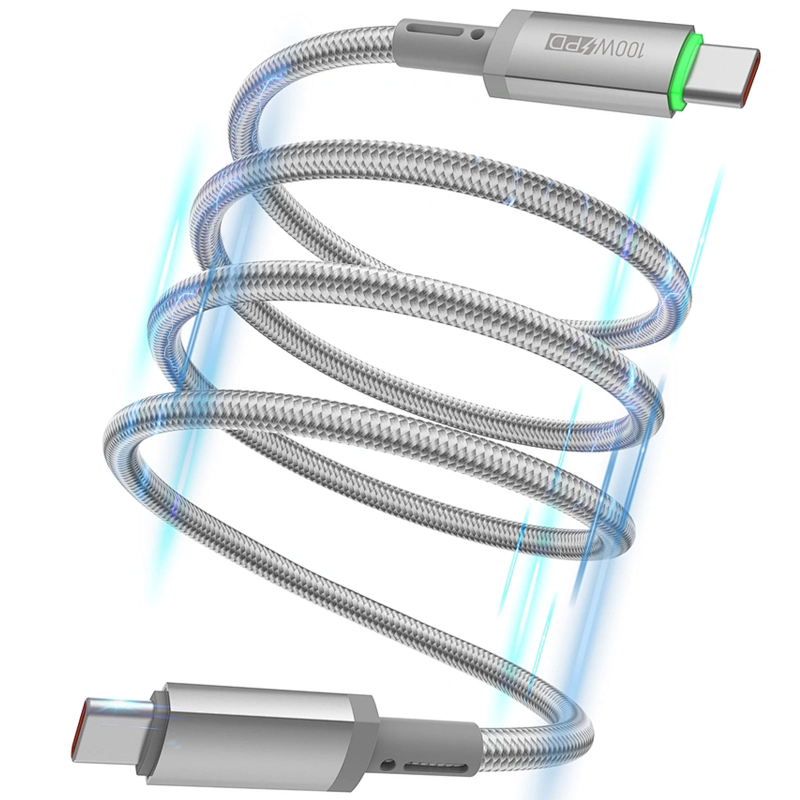 Дата кабель WIWU C084 Maglink Type-C to Type-C 100W (1m), Grey 4, купить оптом с доставкой