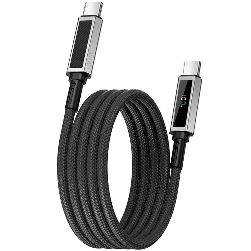 Дата кабель WIWU C079 Warriors Type-C to Type-C 100W (1.2m), Black 3, купить оптом с доставкой