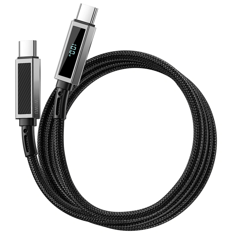 Дата кабель WIWU C079 Warriors Type-C to Type-C 100W (1.2m), Black 4, купить оптом с доставкой