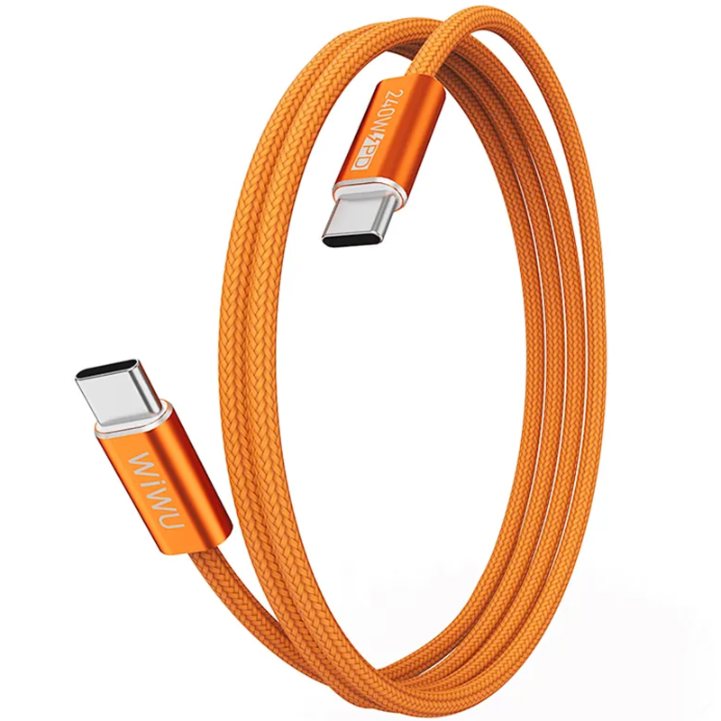 Дата кабель WIWU C101 Essen Type-C to Type-C 240W (1.5m), Orange, купити оптом з доставкою