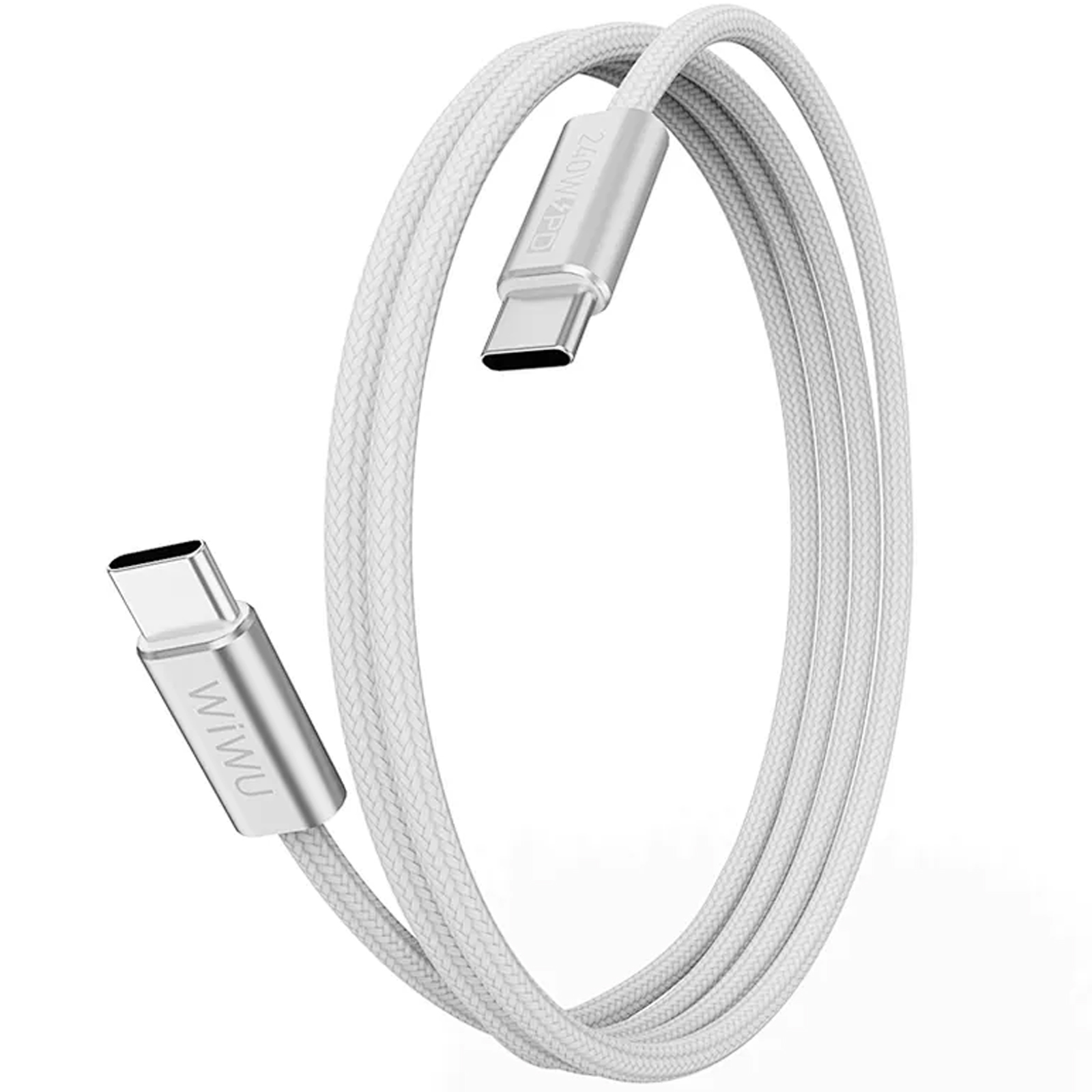 Дата кабель WIWU C101 Essen Type-C to Type-C 240W (1.5m), White, купити оптом з доставкою