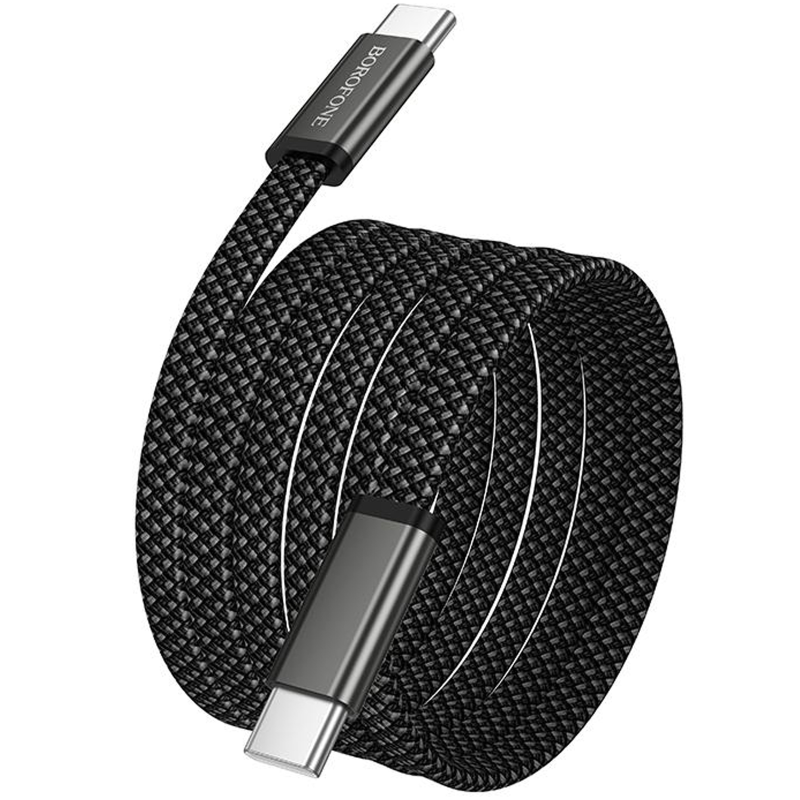 Дата кабель Borofone BX124 Peace Type-C to Type-C 60W (1m), Black 5, купить оптом с доставкой