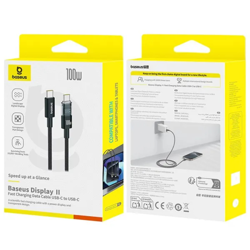 Дата кабель Baseus Display 2 Type-C to Type-C 100W (2m) (P10382702) на картинке №5