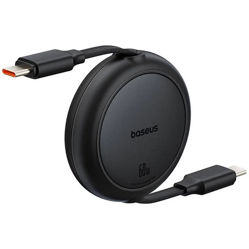 Дата кабель Baseus Free2Pull Mini Retractable Type-C to Type-C 60W (1m) (P10364500), Cluster Black 1, купить оптом с доставкой