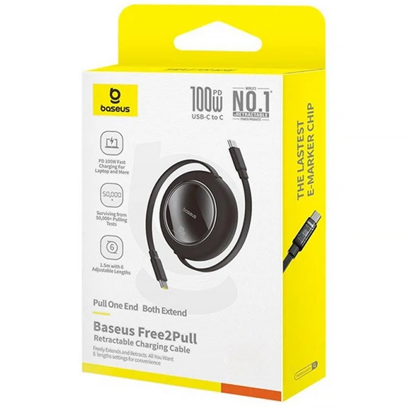 Дата кабель Baseus Free2Pull Mini Retractable Type-C to Type-C 100W (2m) (P10364500113) на картинке №4
