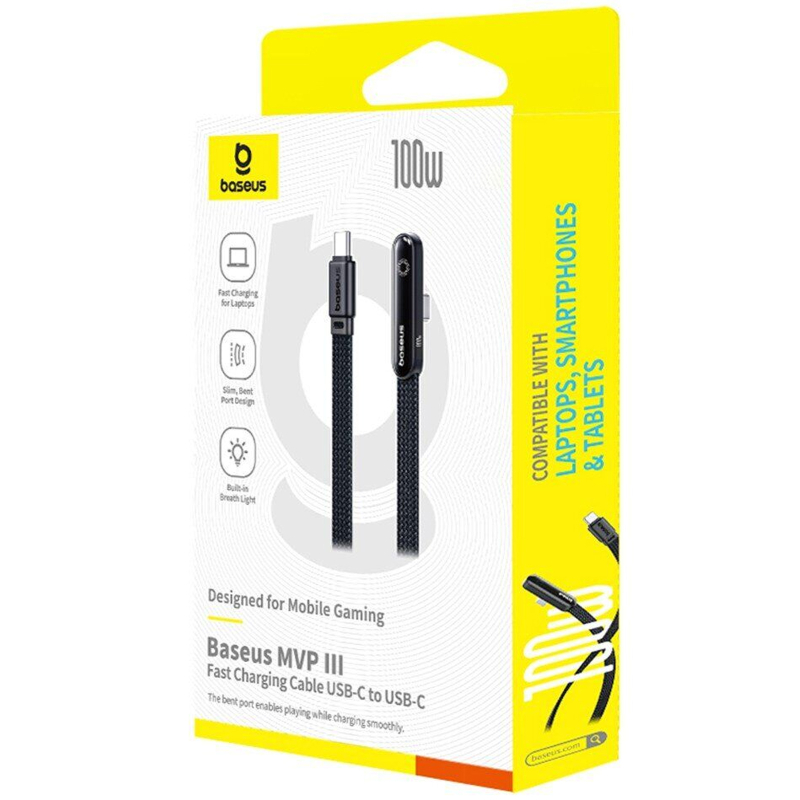 Дата кабель Baseus MVP 3 Type-C to Type-C 100W (1m) (P10382500121) на картинке №4
