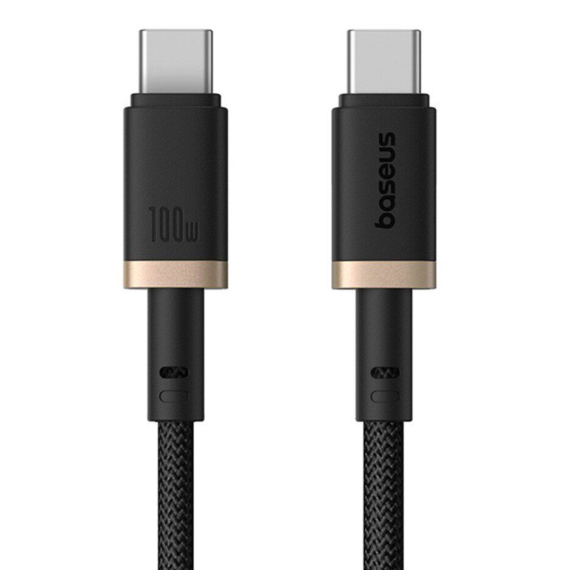Дата кабель Baseus Dura Series Fast Charging Type-C to Type-C 100W (2m) (P10377803), Gold / Black, купити оптом з доставкою