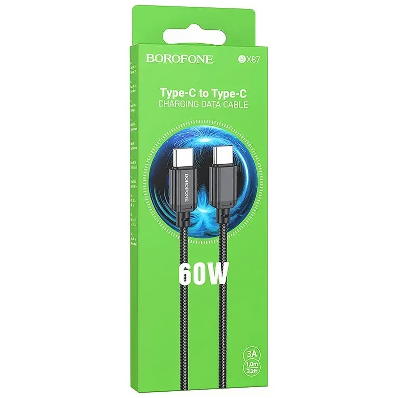 Дата кабель Borofone BX87 Type-C to Type-C 60W (1m) на малюнкі №2