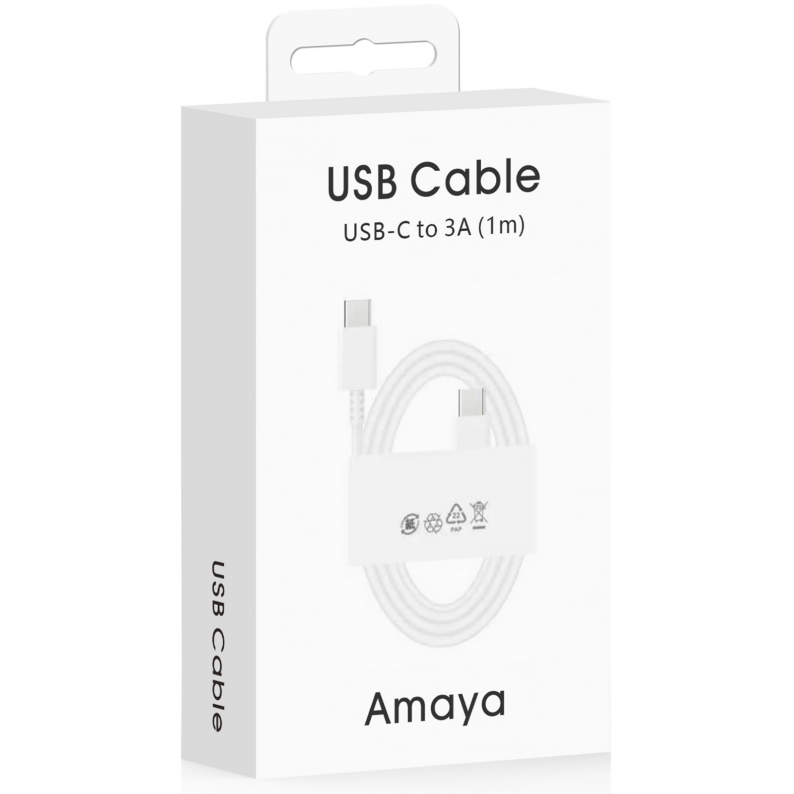Дата кабель Amaya SD10CC Type-C to Type-C 5A (1m), White 2, купить оптом с доставкой