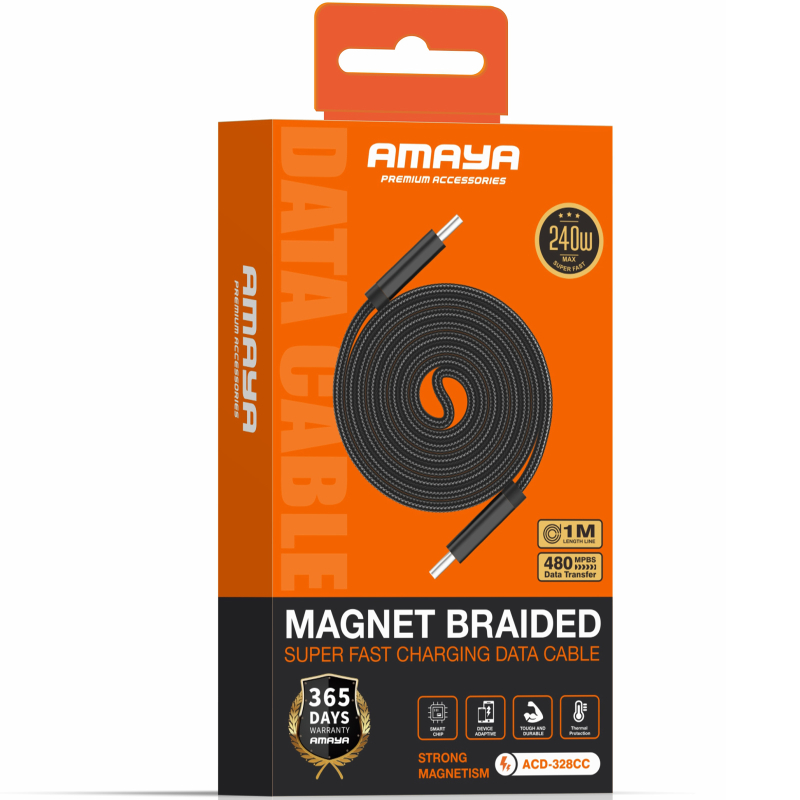 Дата кабель Amaya 328CC Type-C to Type-C 240W (1m) на картинке №2