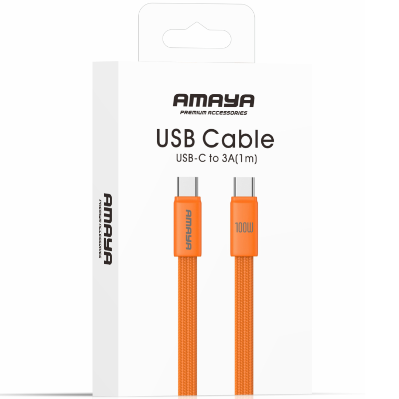 Дата кабель Amaya 317CC Type-C to Type-C 100W (1.2m), Orange 1, купить оптом с доставкой