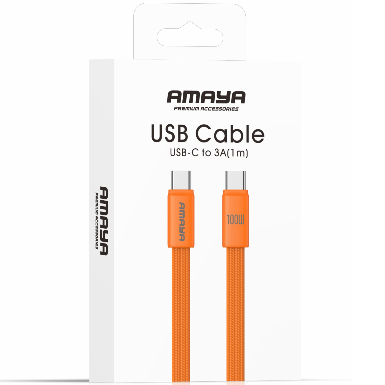 Дата кабель Amaya 317CC Type-C to Type-C 100W (1.2m), Orange 1, купить оптом с доставкой