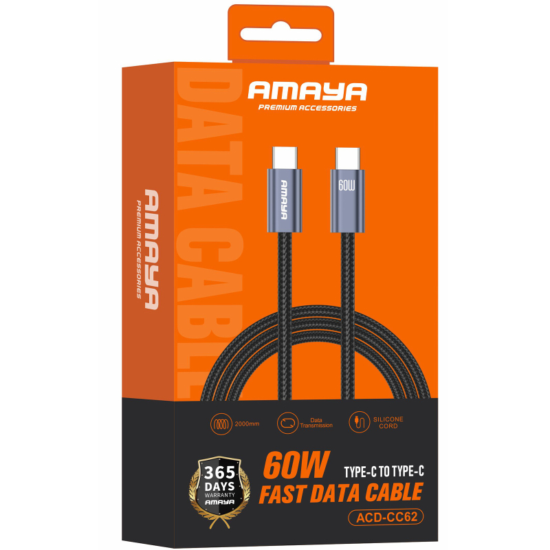 Дата кабель Amaya 62CC Type-C to Type-C 60W (2m) на малюнкі №2