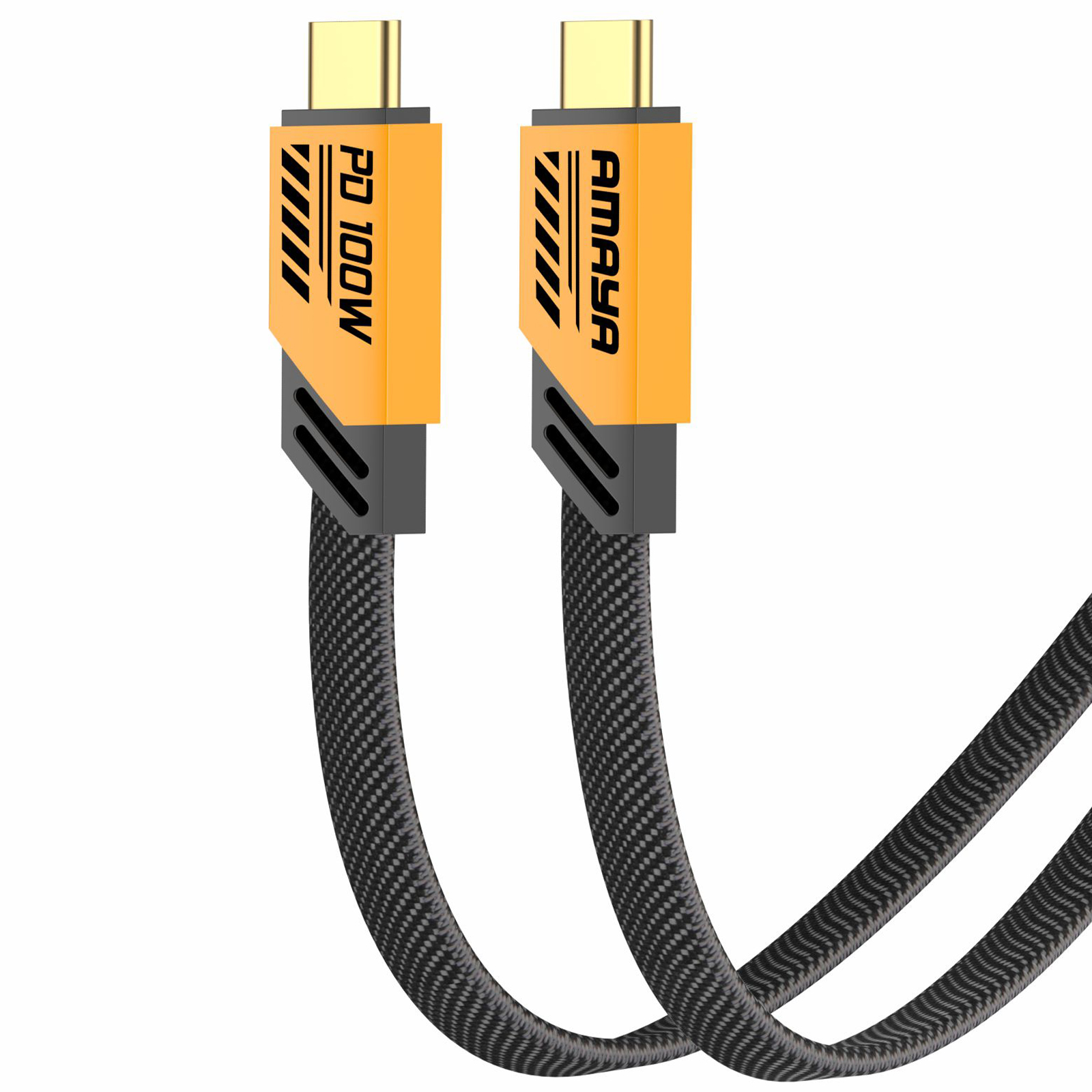 Дата кабель Amaya 33CC Type-C to Type-C 100W (1.2m), Yellow, купить оптом с доставкой