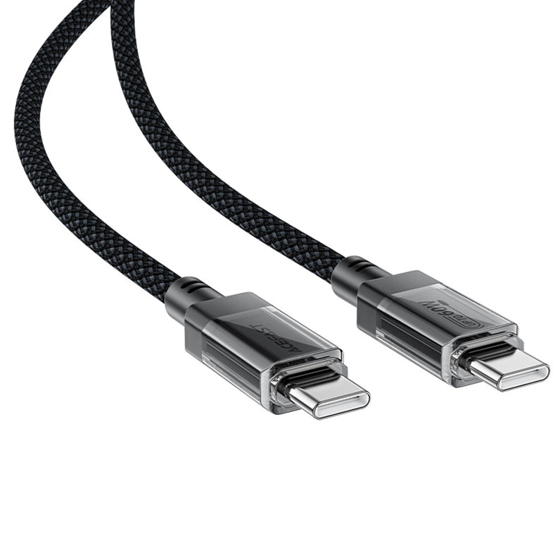 Дата кабель Acefast C12-03 Type-C to Type-C 60W (1.2m), Black 2, купить оптом с доставкой