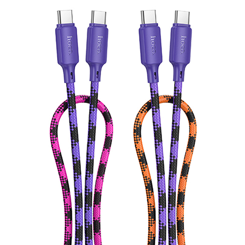 Уценка Дата кабель Hoco X116 Meridian Type-C to Type-C 60W (1m), Вскрытая упаковка / Gradient Purple Mix, купить оптом с доставкой