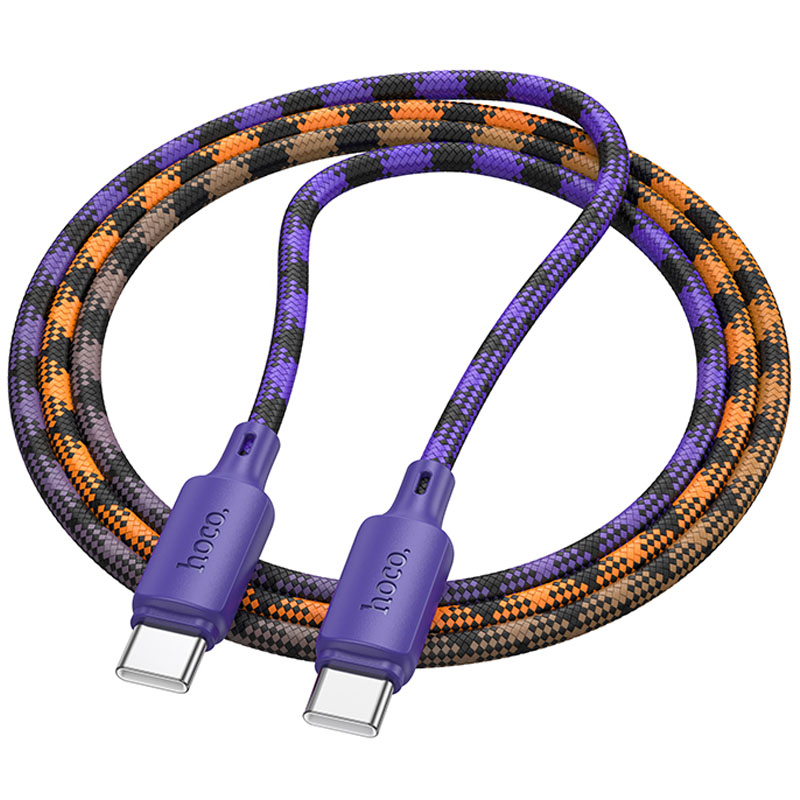 Уценка Дата кабель Hoco X116 Meridian Type-C to Type-C 60W (1m), Вскрытая упаковка / Gradient Purple Mix 2, купить оптом с доставкой
