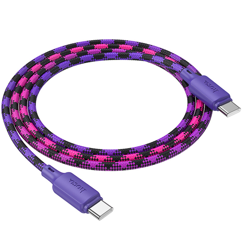 Уценка Дата кабель Hoco X116 Meridian Type-C to Type-C 60W (1m), Вскрытая упаковка / Gradient Purple Mix 4, купить оптом с доставкой