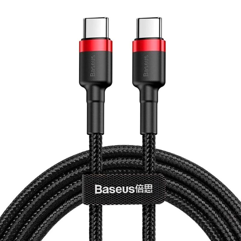 Дата кабель Baseus Cafule Type-C to Type-C Cable PD 2.0 60W (2m) (CATKLF-H) на малюнкі №1