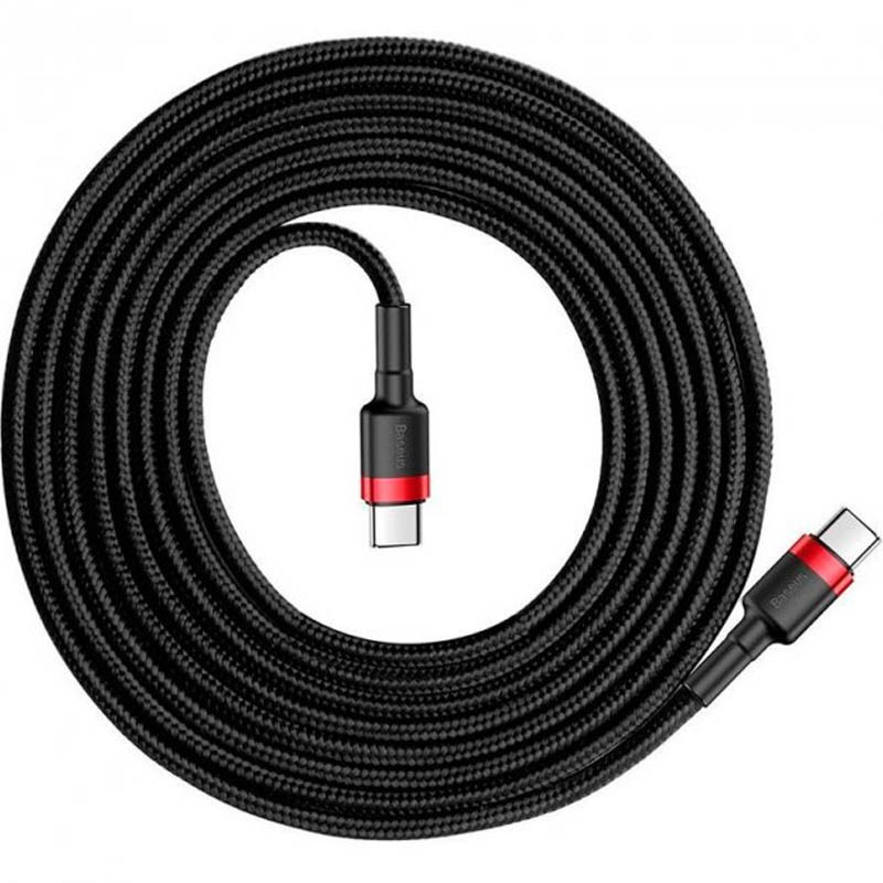Дата кабель Baseus Cafule Type-C to Type-C Cable PD 2.0 60W (2m) (CATKLF-H) на малюнкі №2