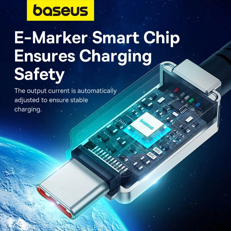 Дата кабель Baseus Unbreakable Series Fast Charging Type-C to Type-C 100W 1m (P10355800111-0) на малюнкі №2