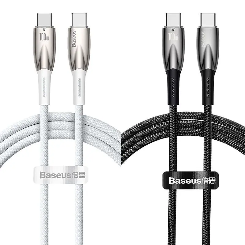 Дата кабель Baseus Glimmer Series Fast Charging Type-C to Type-C 100W 1m (CADH00070), купити оптом з доставкою
