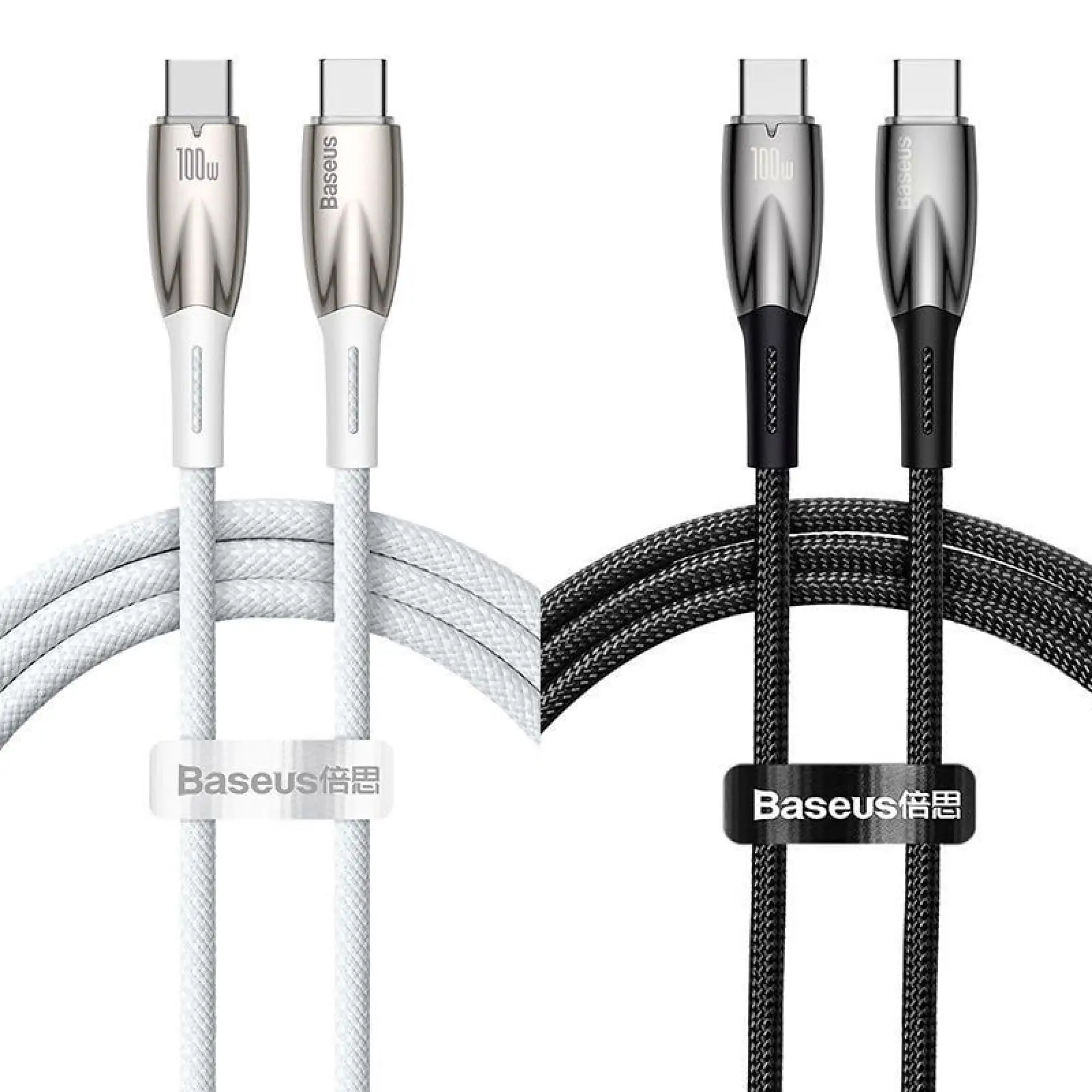 Дата кабель Baseus Glimmer Series Fast Charging Type-C to Type-C 100W 1m (CADH00070), купити оптом з доставкою