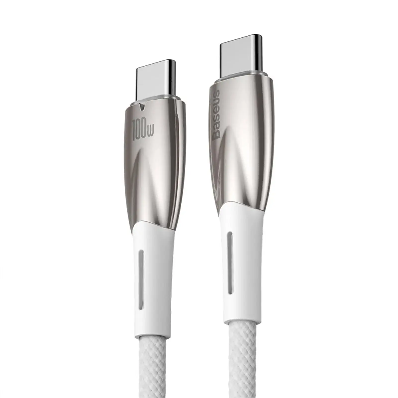 Дата кабель Baseus Glimmer Series Fast Charging Type-C to Type-C 100W 1m (CADH00070), White 1, купити оптом з доставкою