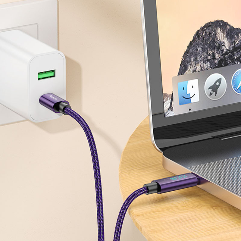 Дата кабель Hoco U125 Benefit 100W Type-C to Type-C (1.2m) дивитися фото №4