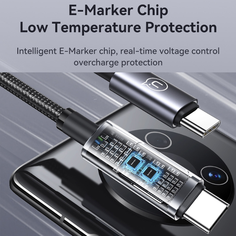 Дата кабель USAMS US-SJ671 Type-C to Type-C 100W Sufeng Series (1.2m) на малюнкі №6