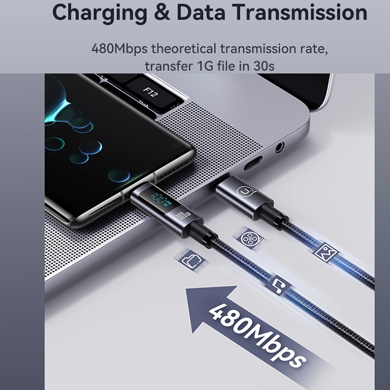 Дата кабель USAMS US-SJ671 Type-C to Type-C 100W Sufeng Series (1.2m) на малюнкі №8