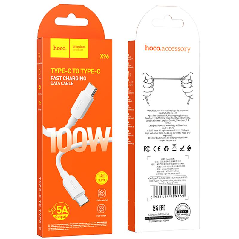 Дата кабель Hoco X96 Hyper Type-C to Type-C 100W (1m) на малюнкі №4