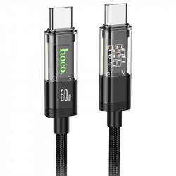 Дата кабель Hoco U116 Transparent Discovery Edition 60W Type-C to Type-C (1.2m)