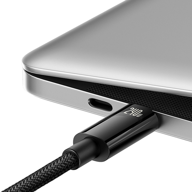 Дата кабель Baseus Tungsten Gold Type-C to Type-C Cable 240W (3m) (CAWJ040020) на малюнкі №4