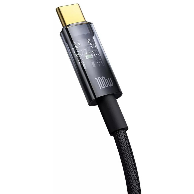 Дата кабель Baseus Explorer with Auto Shutdown Type-C to Type-C 100W (1m) (P103197031) на малюнкі №3