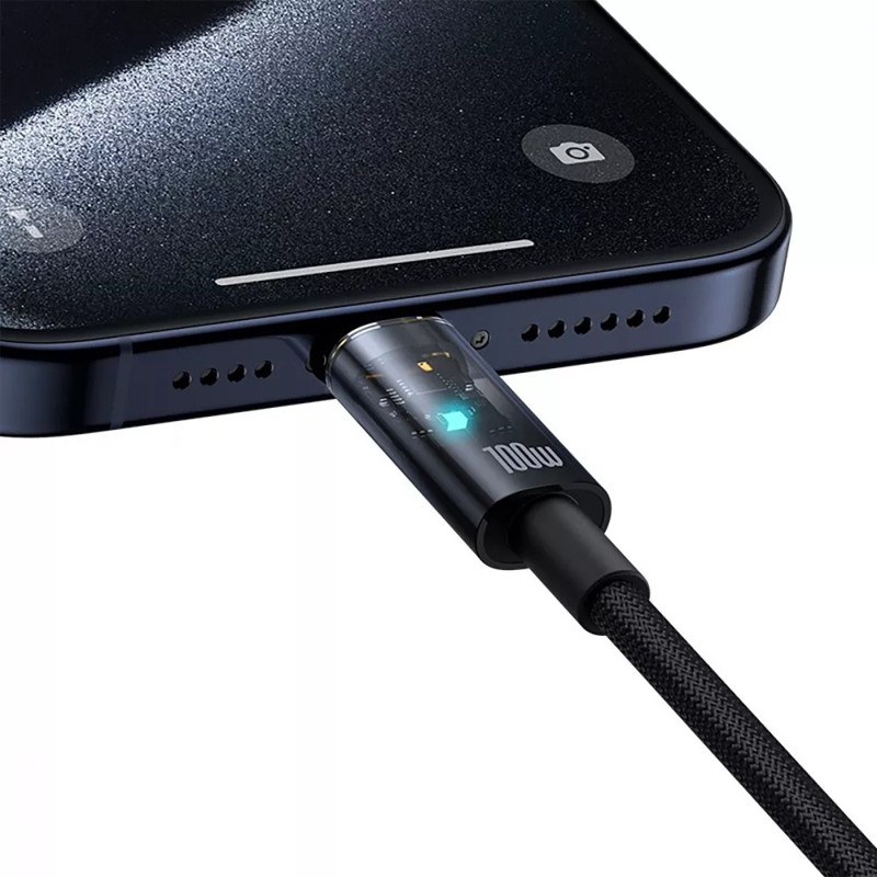 Дата кабель Baseus Explorer with Auto Shutdown Type-C to Type-C 100W (1m) (P103197031) на малюнкі №5