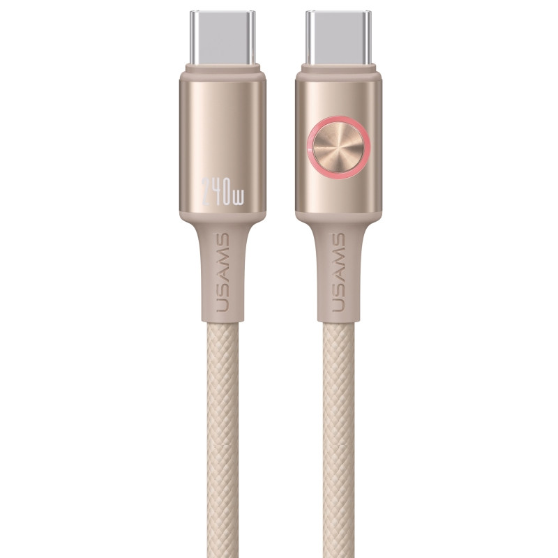 Дата кабель Usams US-SJ751 With Colorful Light Huan Ser. Type-C to Type-C 240W (1.2m) на малюнкі №1